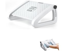 QEVA Voetensteun Bureau - Voetenbankje - Voetsteun - Wit - 27cm x 41cm x 19cm