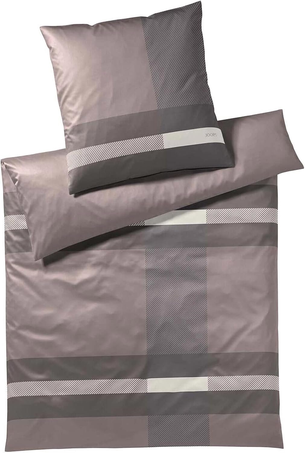 Joop! Mako Satin Beddengoed Set - Kleur Steen, 135x200 + 40x80 cm
