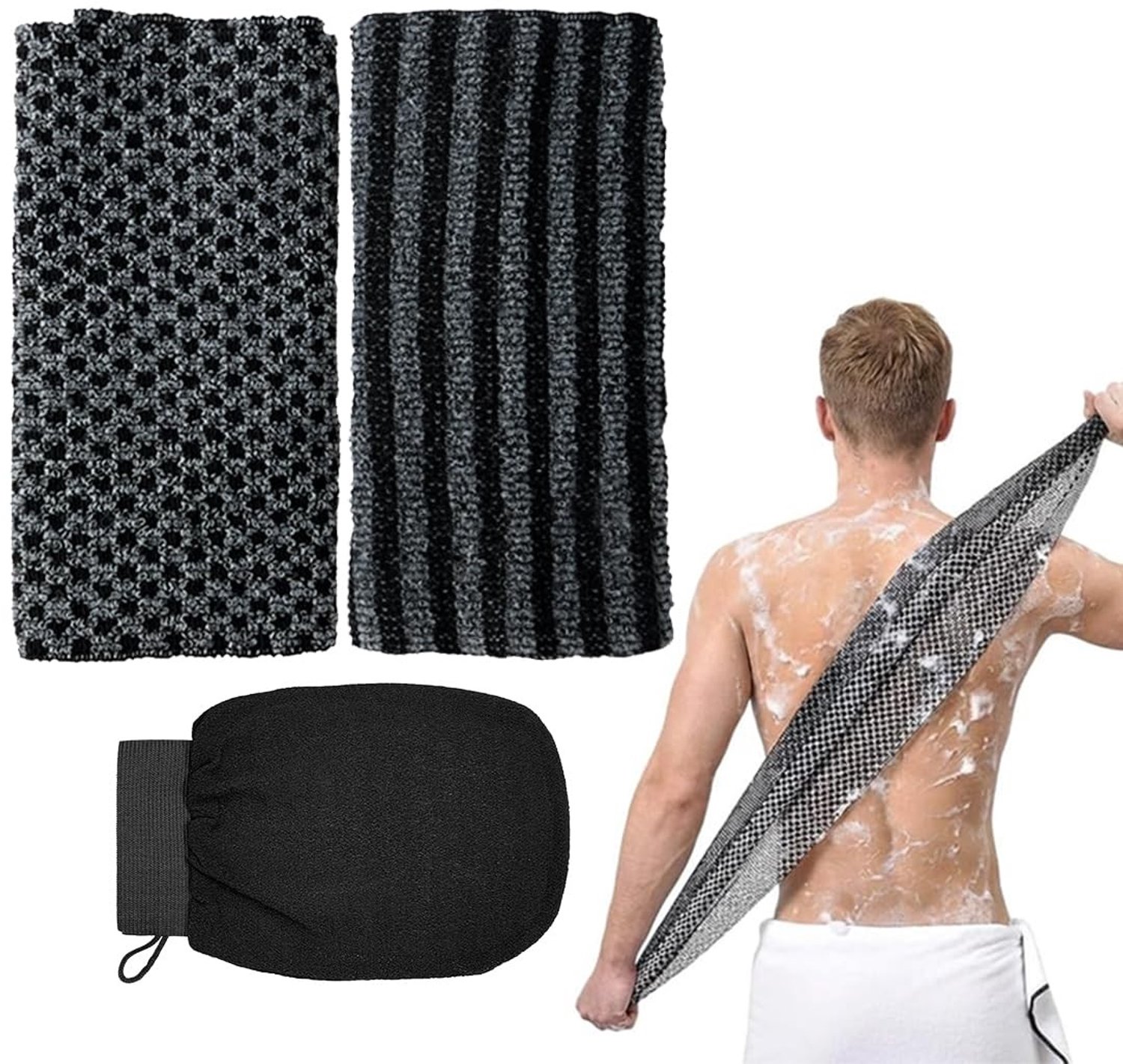 2 Stuks Extra Lange Peeling-Handdoek - Japanse Rugdoek voor Huidverzorging
