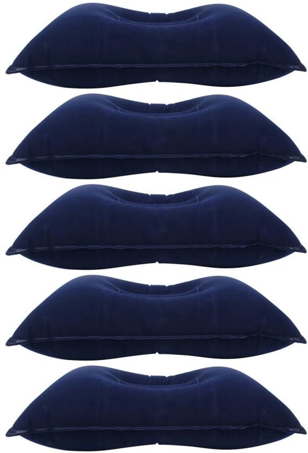 Neksteunen 5-delig - Opblaasbaar Reiskussen - Opvouwbaar Campingkussen - Fluweelzachte Bekleding - Voor Vliegreizen - Comfortabel Slapen
