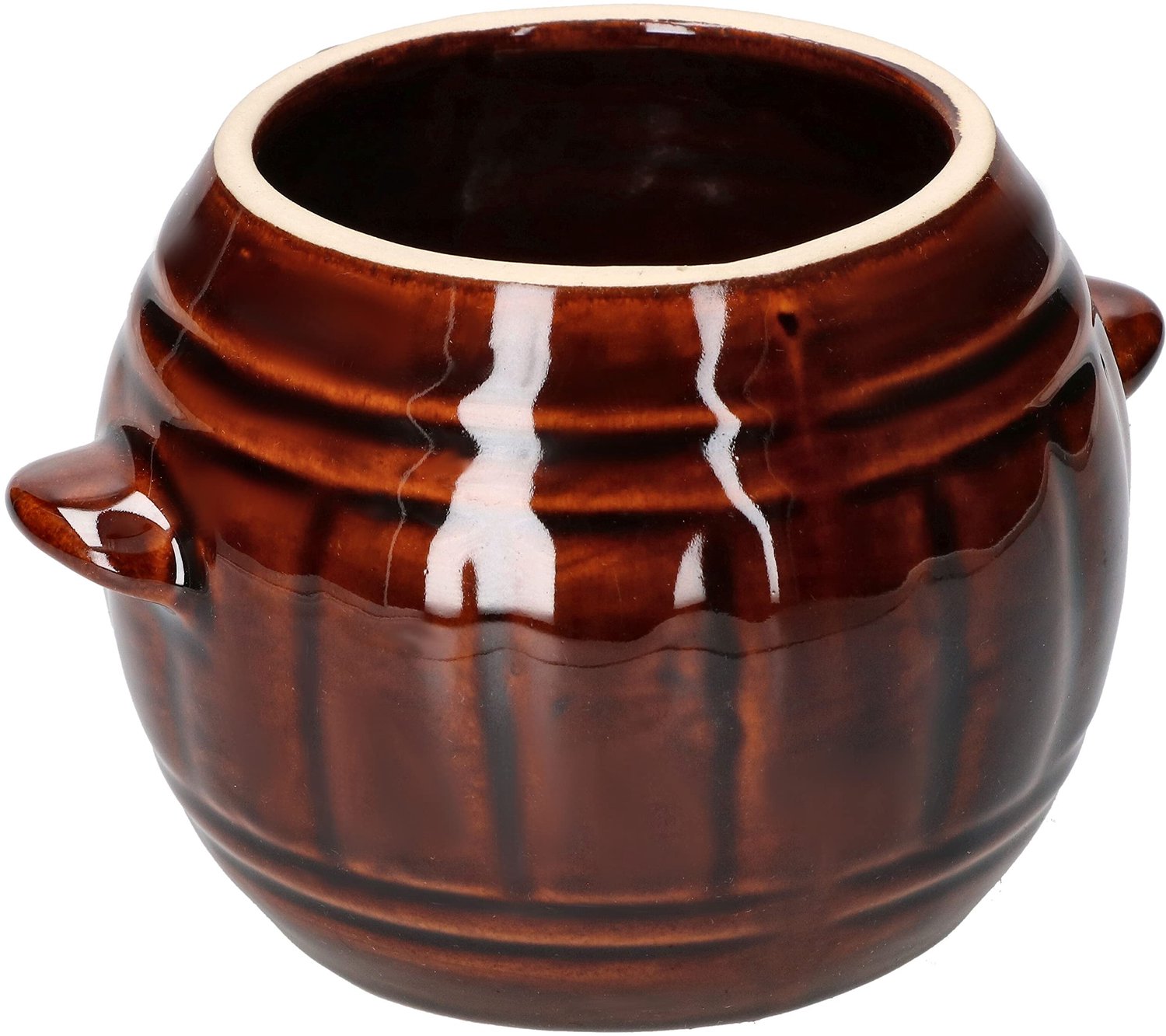 KOTARBAU® Fermentatiepot 1 L - Zuurkoolpot - Keramische Fermentatiepot Steengoed - Bruin