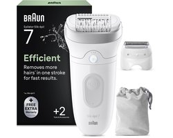 Braun Silk·épil 7 7-041 - Wet & Dry Epilator - Langdurig Gladde Huid - Brede Kop - Ladyshave Scheerkop en Trimmerkam
