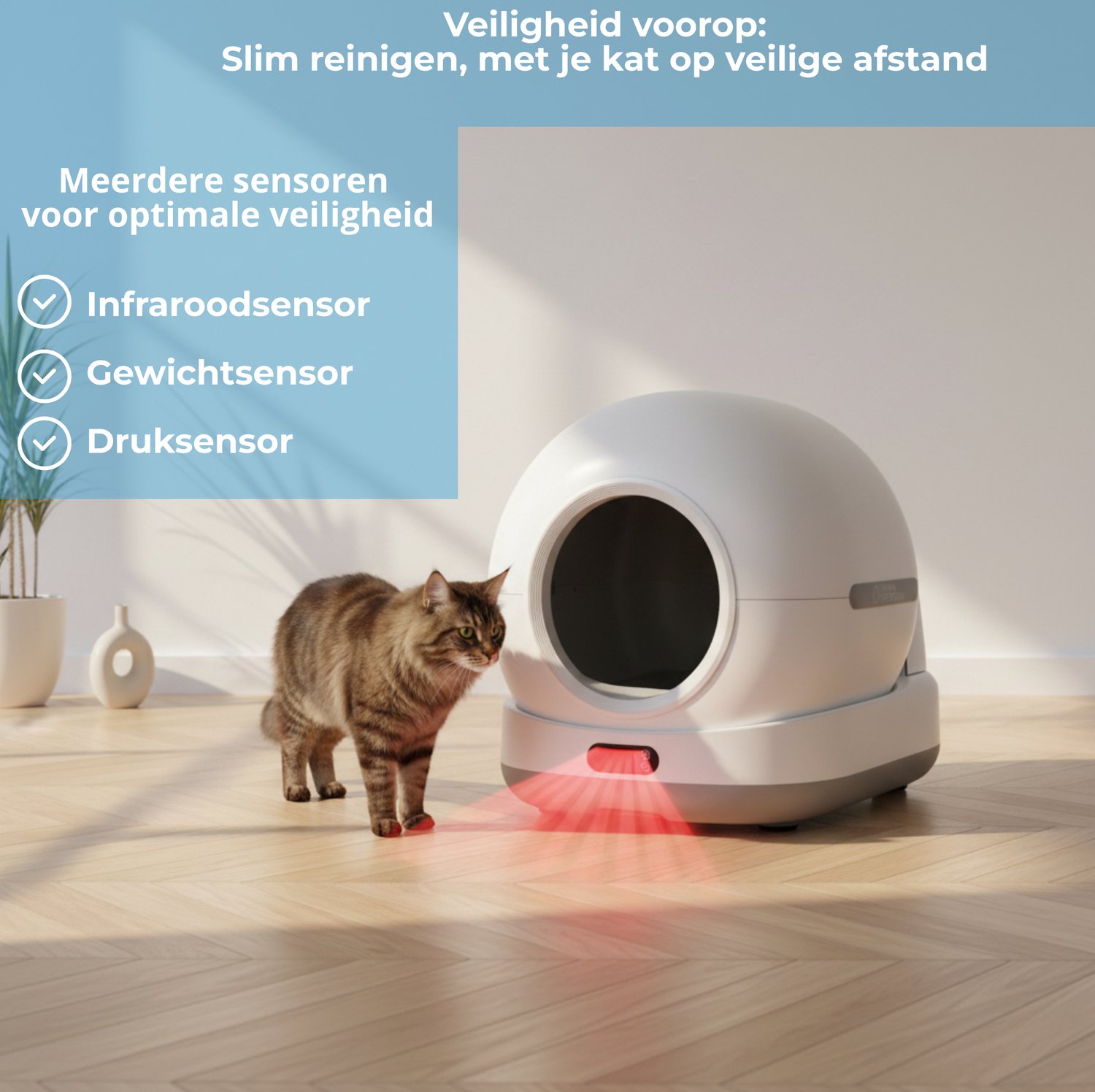 Innova® LitterBox Pro XXL Plus - Automatische Kattenbak - Zelfreinigende Kattenbak - Inclusief App - 82L - Met kattenbakmat en 10 rollen opvangzakjes thumbnail 5