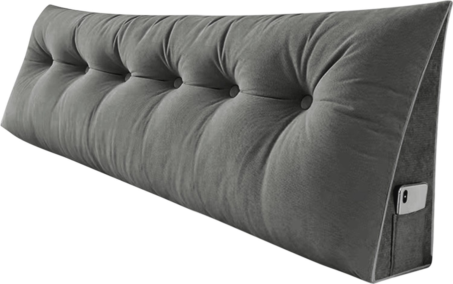 PIPIPOXER Rugsteunkussen - Hoofdbordkussen - 180 cm- voor Bed of Sofa - Driehoekig Wigkussen - Wasbare Hoes - Corduroy - Diepblauw