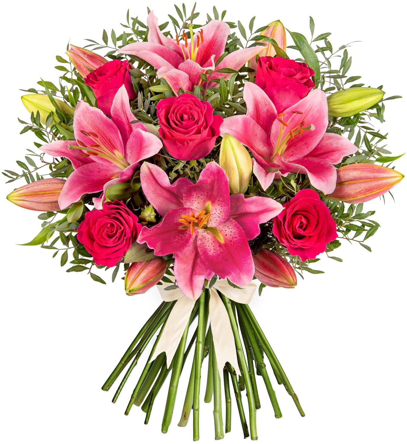 Famanu – Roze Lelie Boeket, Vers Bloemenarrangement, Handbezorgd, Elegant Cadeau, Ideaal voor Verjaardag of Feest