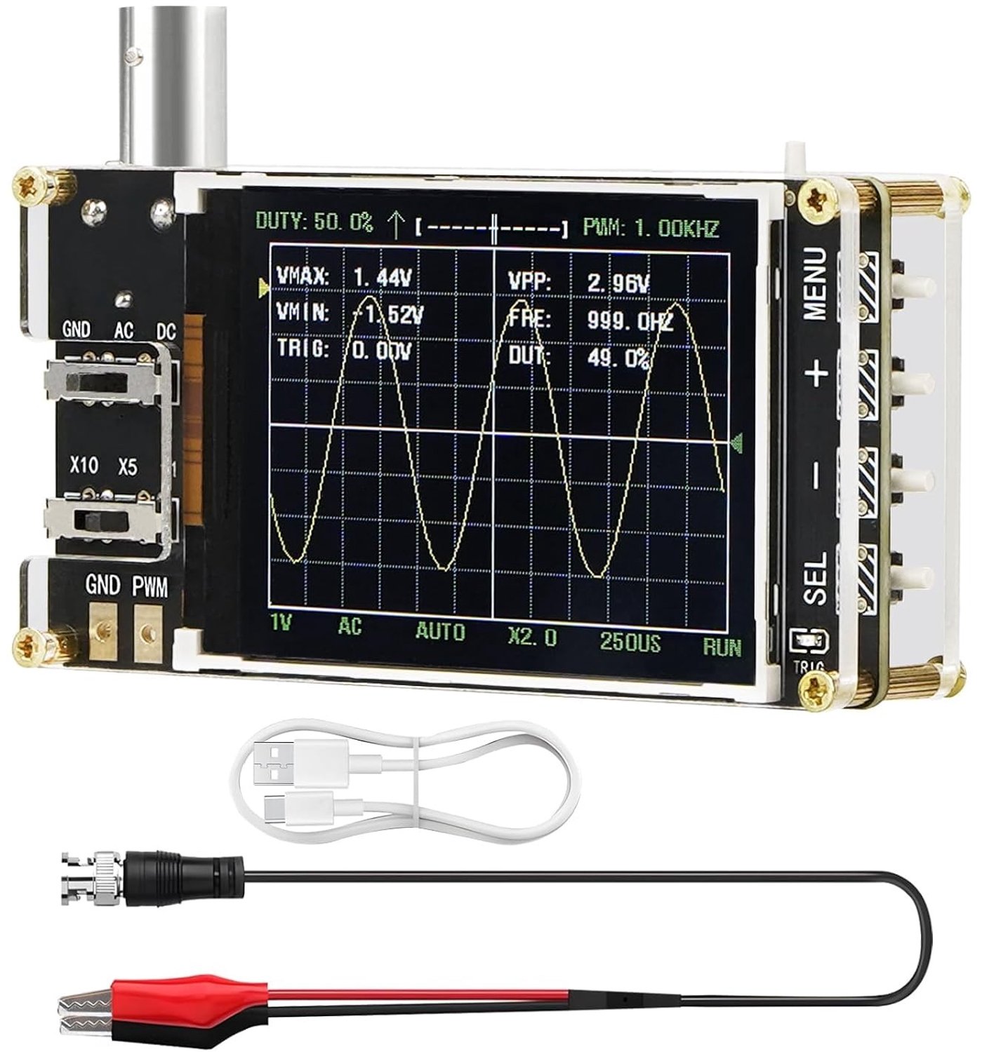 Handheld digitale mini oscilloscoop kit met 2.4'' LCD display, 3 trigger modi, hoge monstersnelheid en veelzijdige gevoeligheid voor elektronica en meetinstrumenten