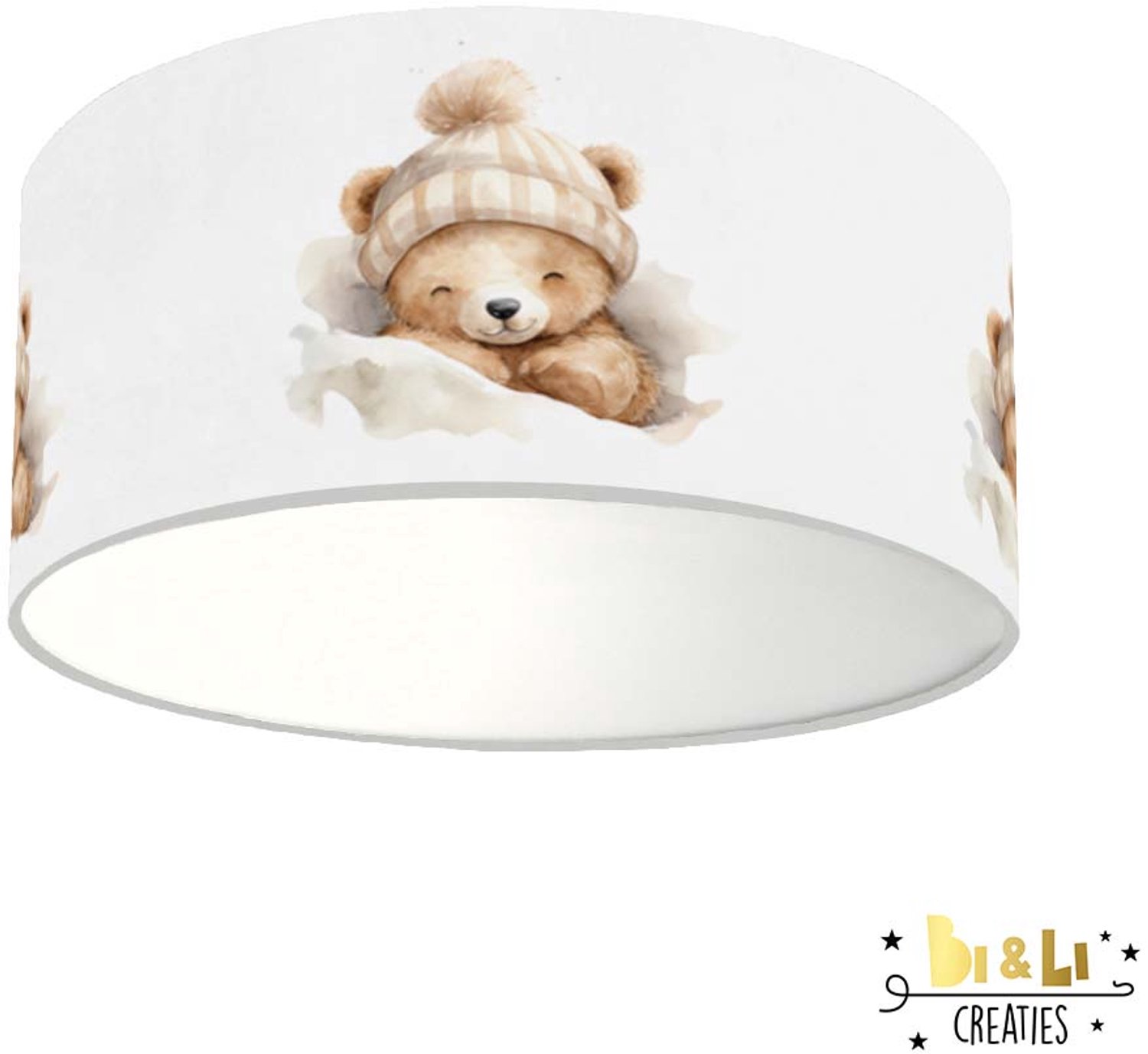 Plafondlamp Beer met muts-sfeerverlichting-kinderkamer-incl diffuser-beer-incl plafondfitting