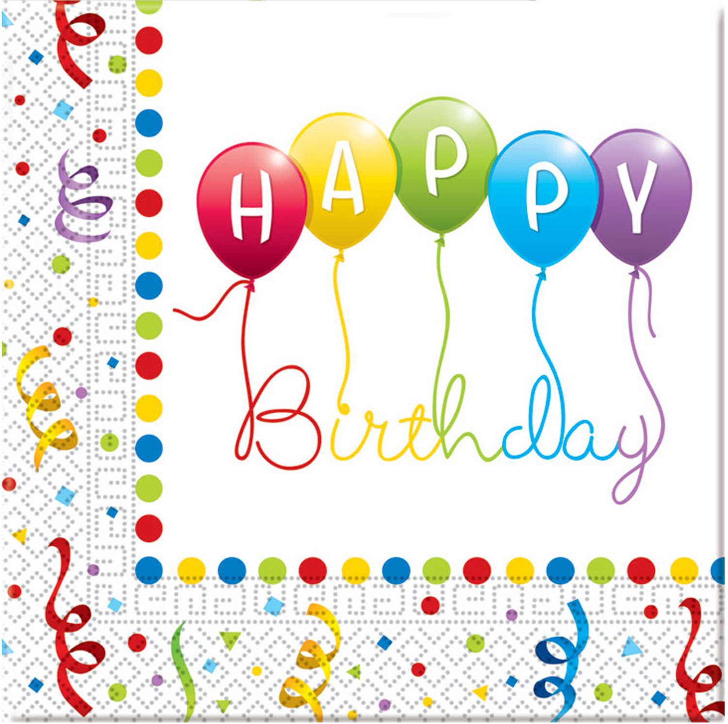 Vegaoo - 20 papieren servetten happy birthday 33 x 33 cm feestdecoratie