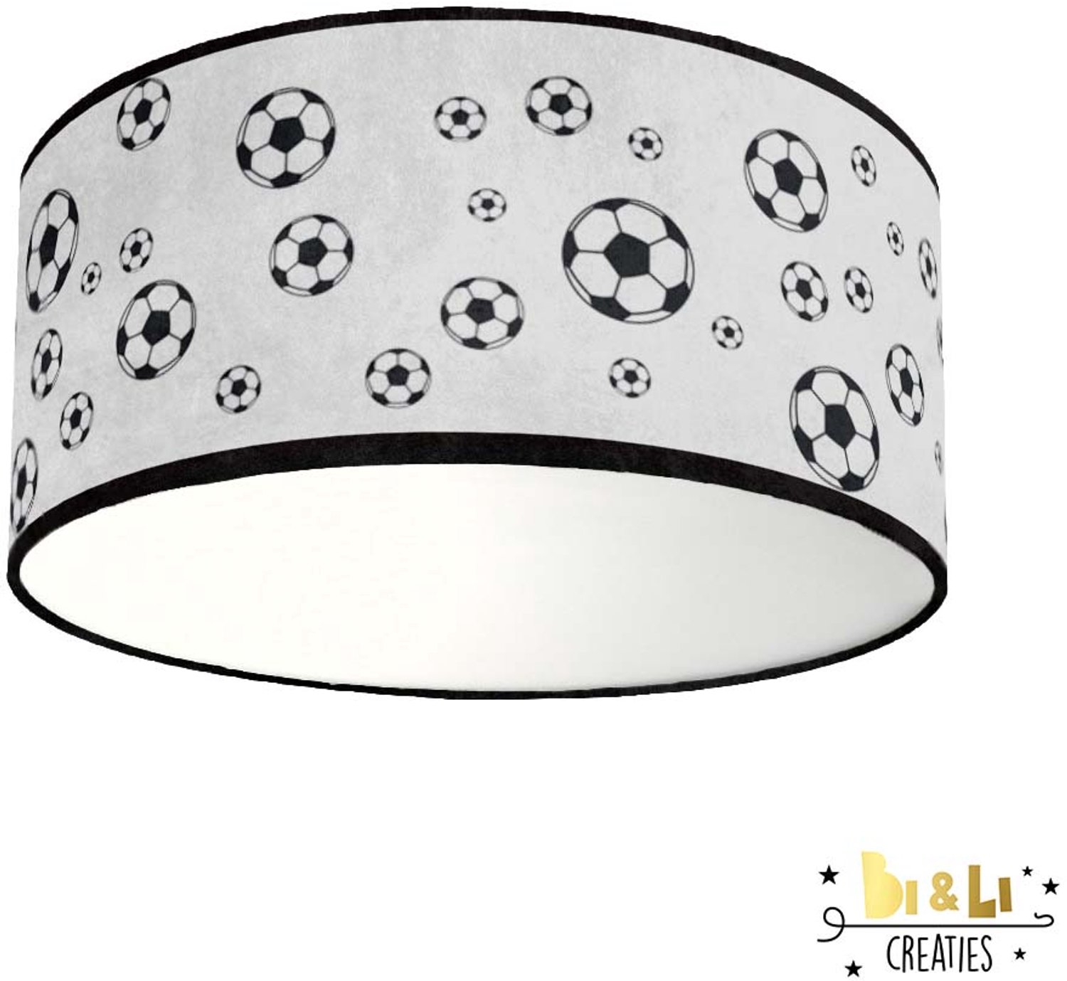 Plafondlamp Voetbal wit-sfeerverlichting-kinderkamer-voetbal-incl diffuser-incl plafondfitting