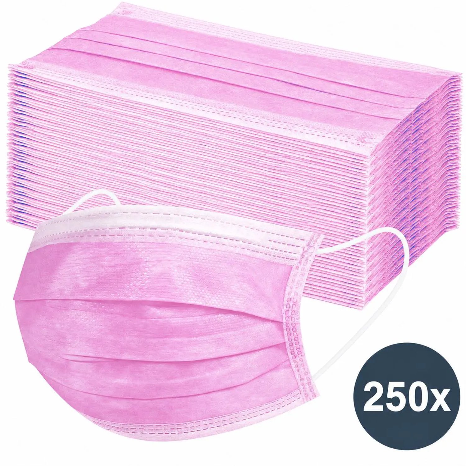 Savomec® 5x50 Mondkapjes Roze - 3-laags mondmaskers met 90-95% beschermingsgraad