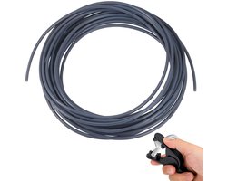 PTFE-slang 5 m met cutter - Compatibel met Bambu Lab A1/P1P - Creality K1/K1 Max - 2,5 mm ID x 4 mm OD - Grijs - Lage wrijvingscoëfficiënt - Teflonslang