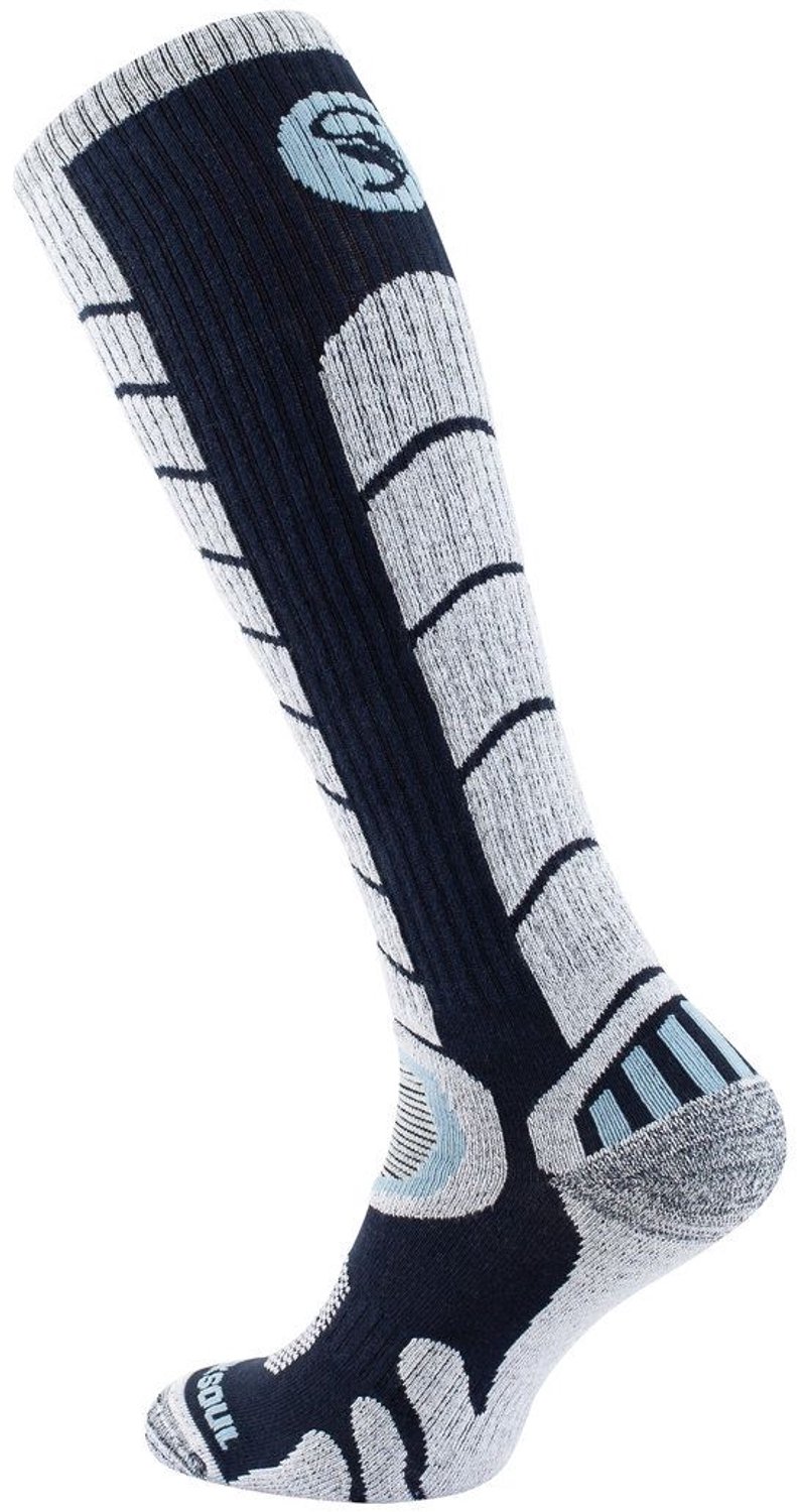 Stark soul - ski- en snowboardkousen - wintersportsokken - marineblauw grijs - maat 39/42 - 1 paar