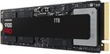Zwarte Samsung 9100 PRO 1TB M.2 SSD met gouden connector.