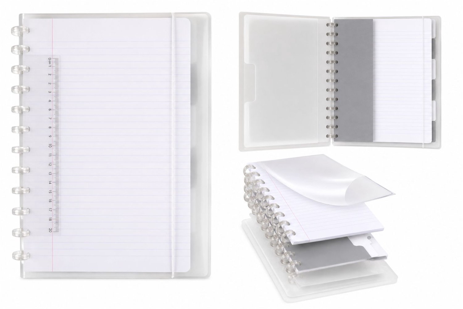Aurora Adoc Collegeblok - Schrift - Colorlines - A4 - Transparant - Gelijnd - 1 stuk