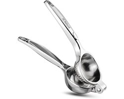 HI NATURE™ Robuuste Kwaliteit Citroenpers | Limoenpers - Handmatige Citroenpers - Lemon squeezer - Citrusknijper - Fruitpers - Sinaasappelpers | Zilver