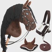 Hobby Horse Land Hobbyhorse Jump Star Bruin Paard - Maat A3 (L) - Met Hoofdstel, Halster en Vliegenkap - Stokpaard voor Kinderen vanaf 6 Jaar
