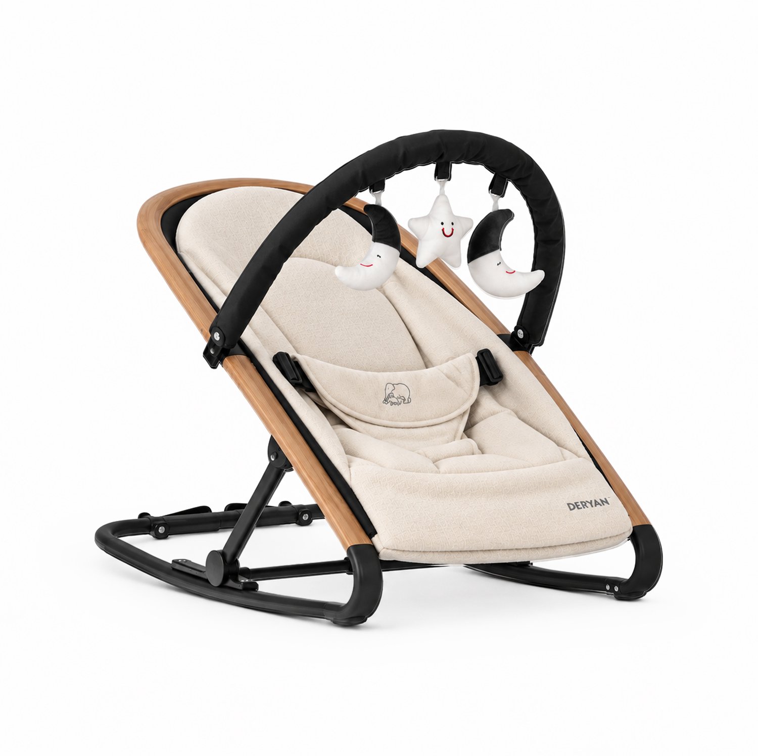Deryan Rocker Wipstoel - Luxe 2-in-1 - Nougat/Cream