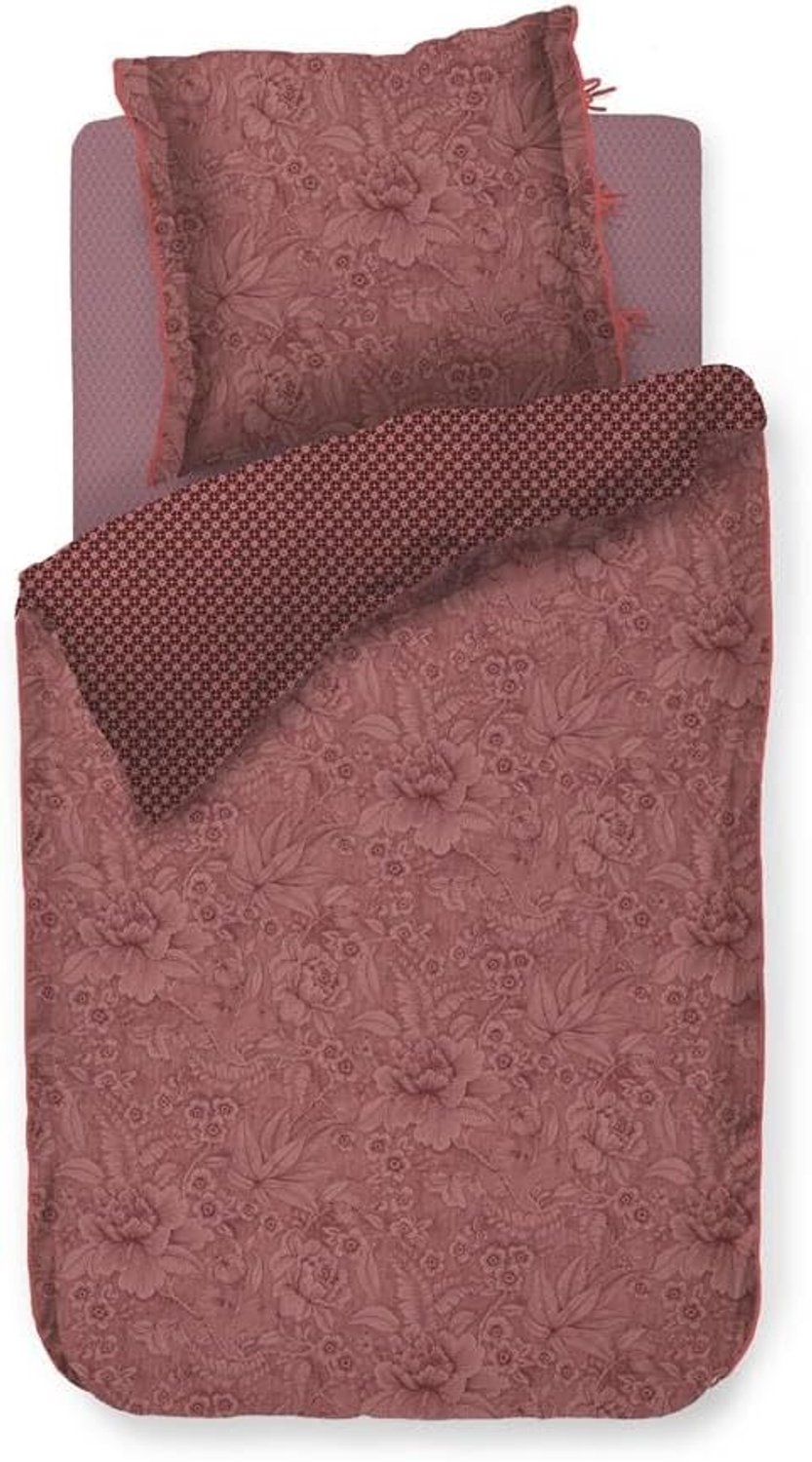 Pip Studio Casa Dei Fiori Beddengoed - Dekbedovertrek 155x220cm & Kussensloop Terracotta