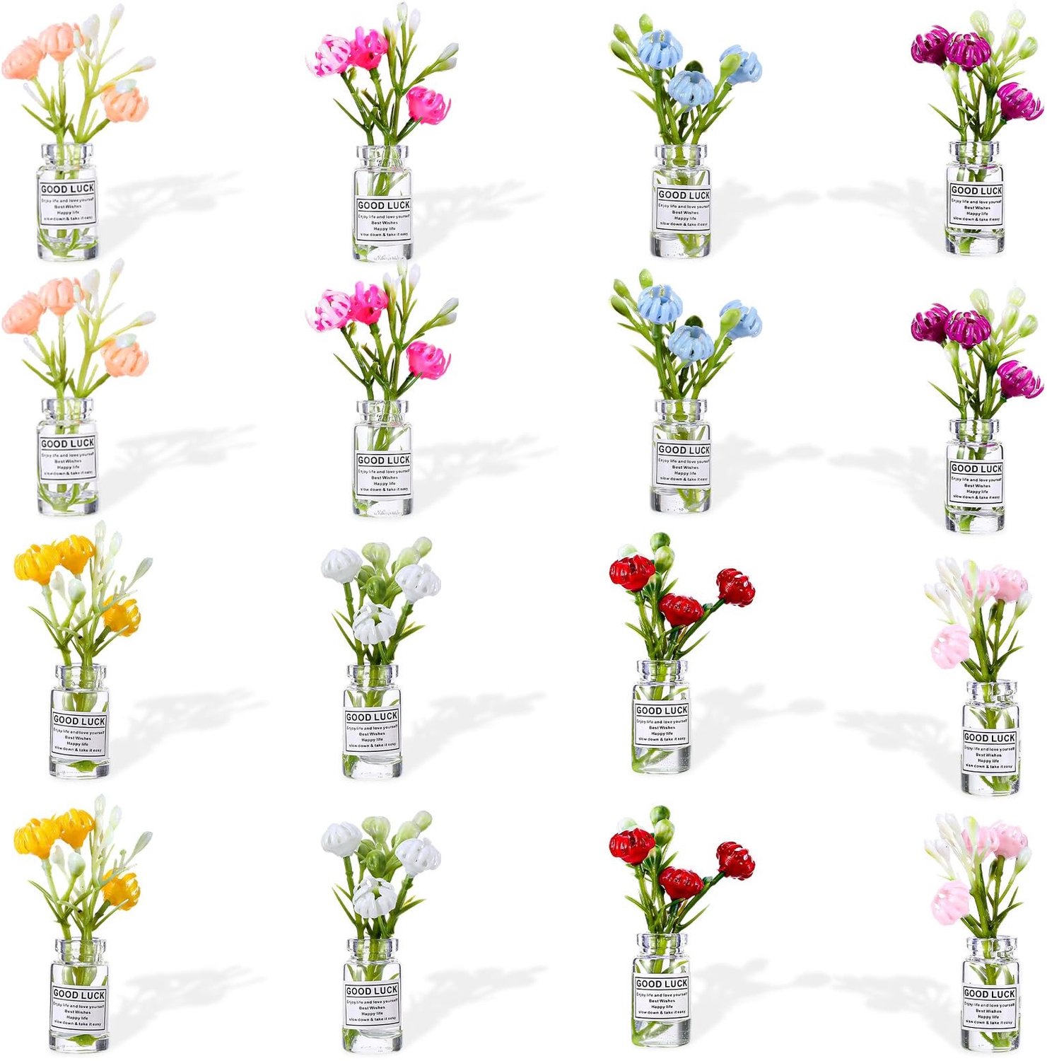Set van 16 Mini Vazen van Hars voor Decoratie