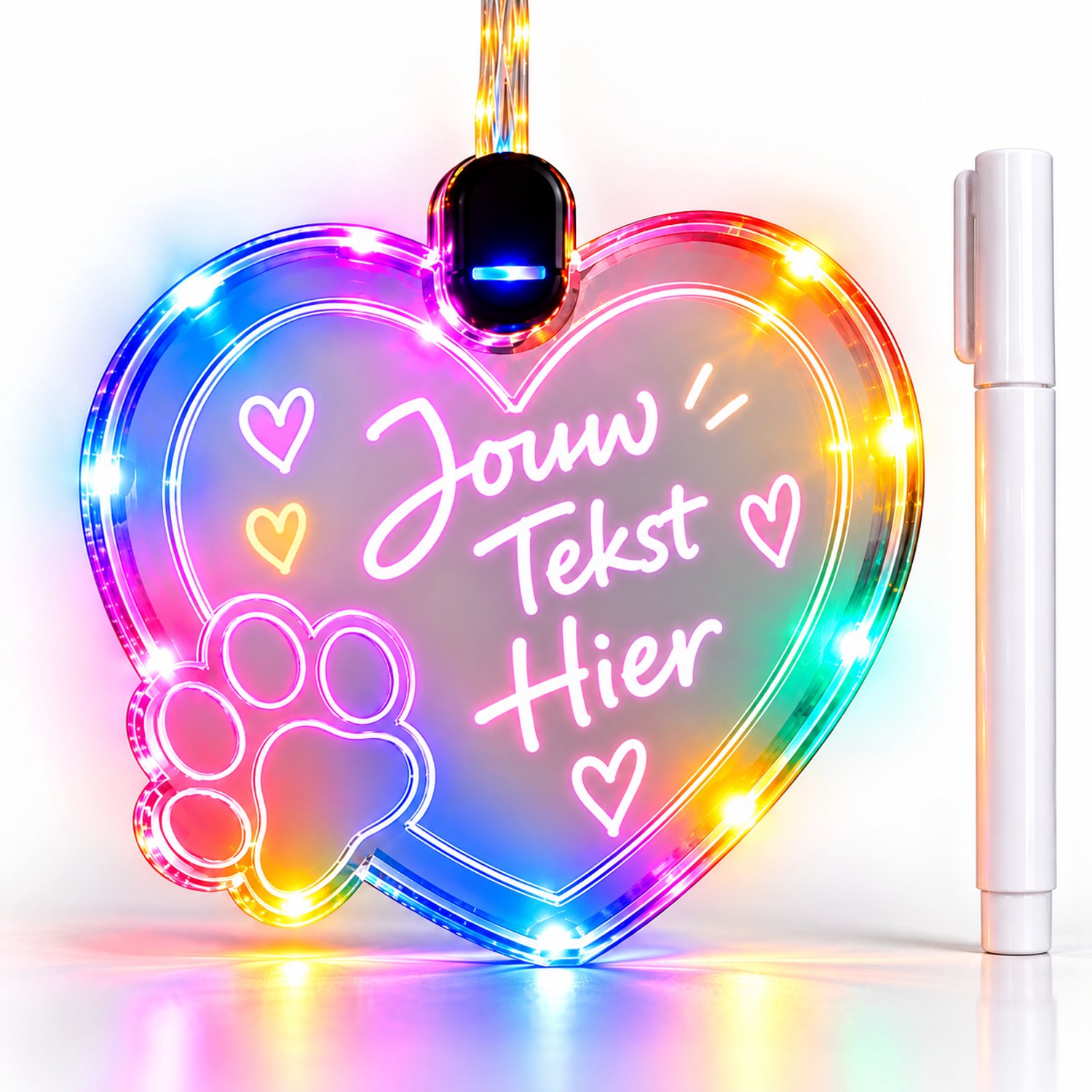 Nina’s Giftshop® Verlichte Kersthanger Huisdier – Kerstbal Hond & Kat – Schrijf Zelf de Naam – LED Kerstdecoratie – Persoonlijk Kerstcadeau – Voor Hondenliefhebbers