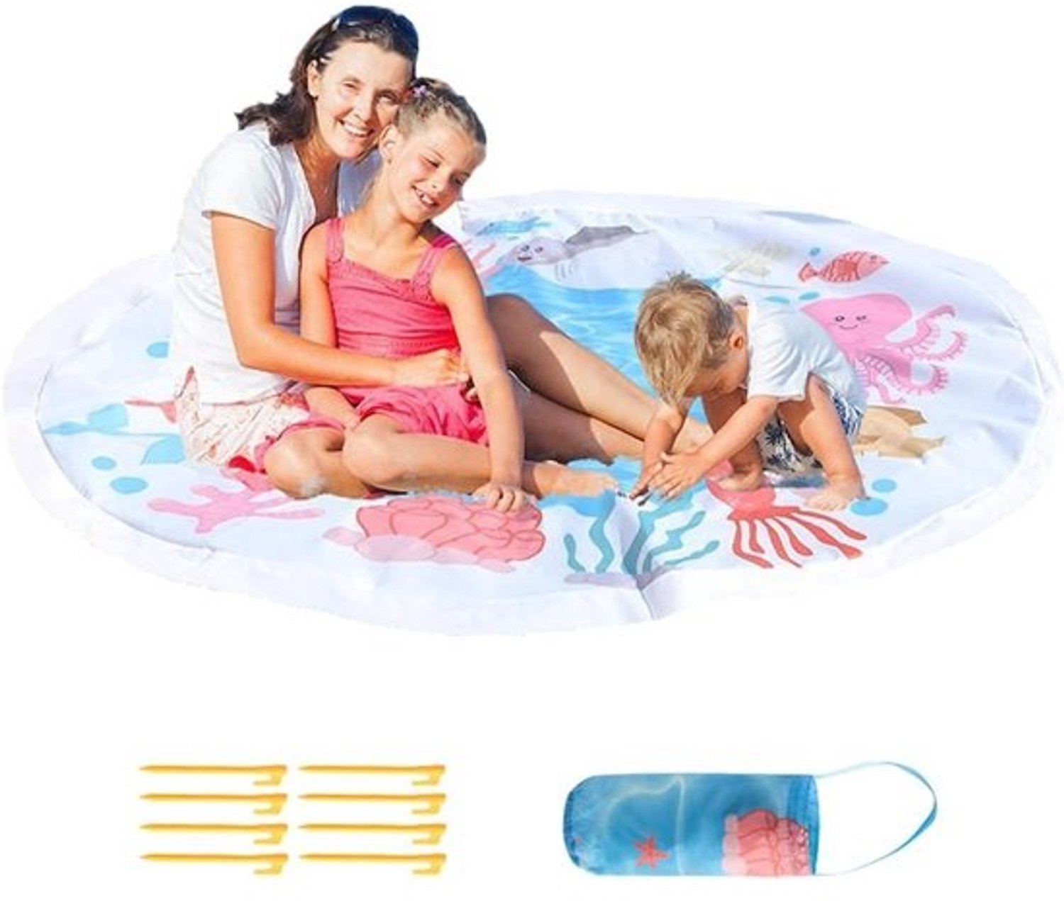 Babyzwembad – Opvouwbaar Badje – Buiten Spelen – Antislipoppervlak – 81 cm Vierkant – Blauw
