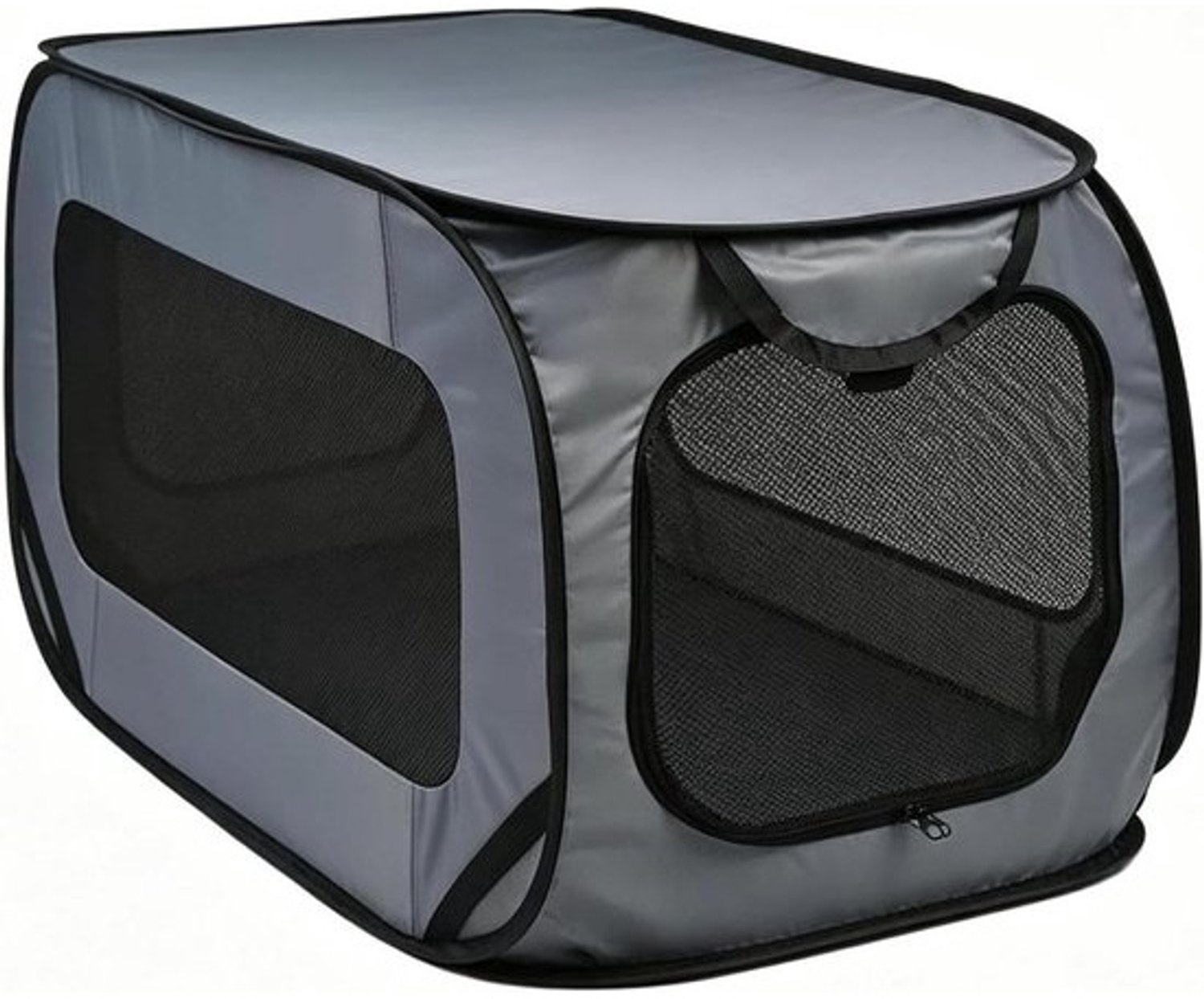 Hondenbench - Reiskooi voor huisdieren - Veilig vervoer - Ademend mesh ontwerp - 90x52x52 cm - Enkel attribuut