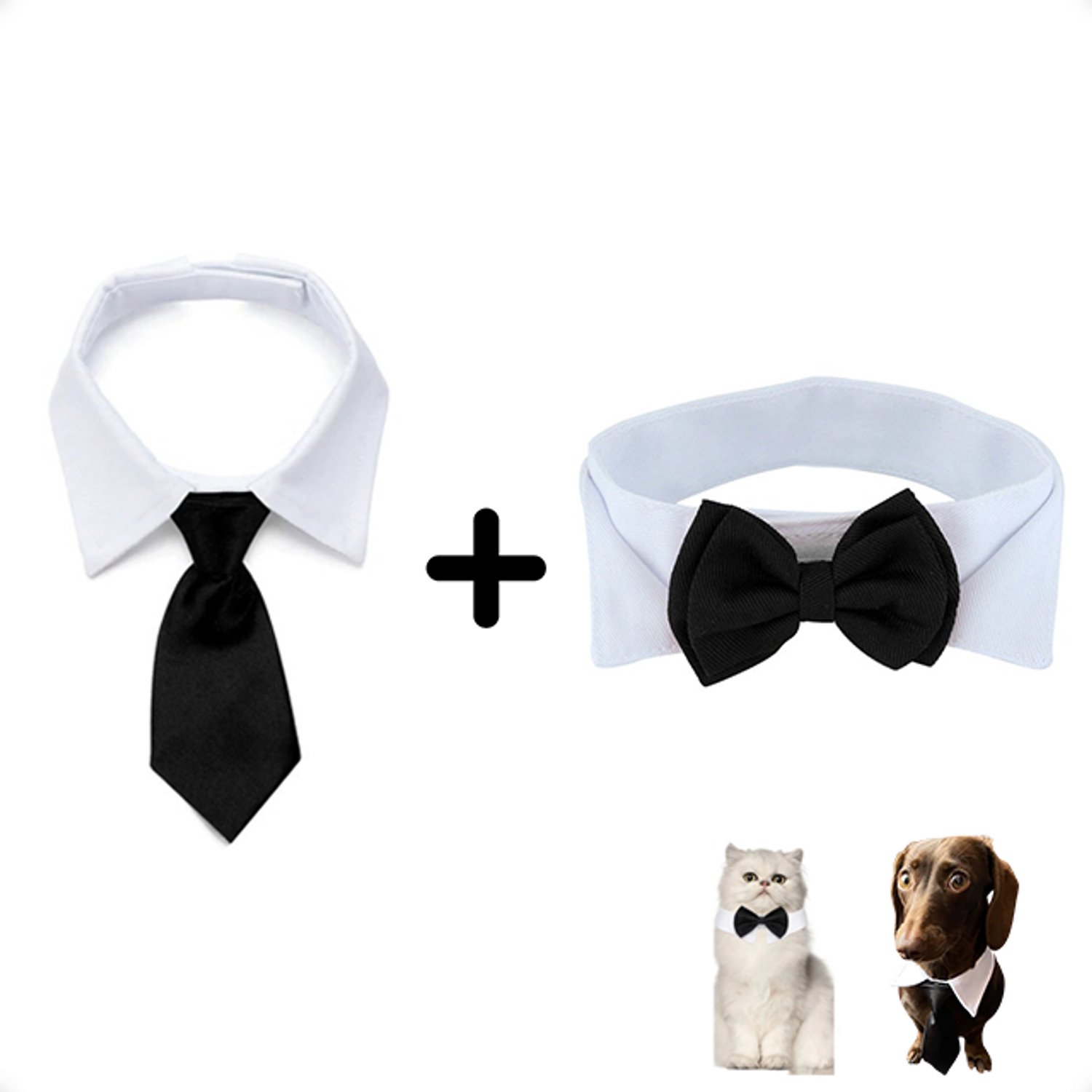 Bol.com Novaex® dierenkostuumset - Luxe stropdas + strik voor dieren- Geschikt voor middelgrote dieren - katten kleding - honden... aanbieding