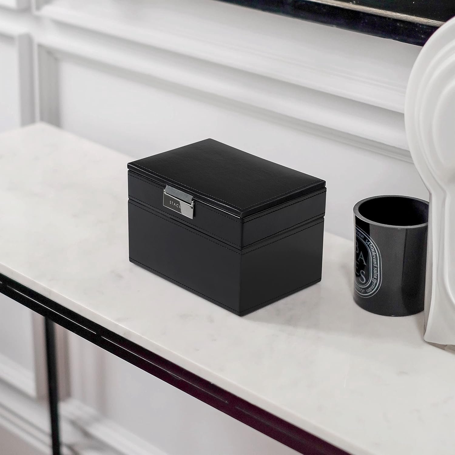Stackers Luxe Manchetknopen & Horloge Opbergdoos - Zwart