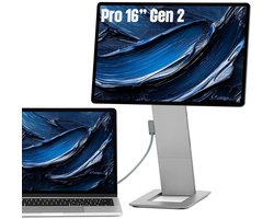 SOTSU® FlipAction Pro 16 inch Gen 2 - Portable Monitor 2.5K - 120 Hz - Draagbare Monitor voor Laptop - Tweede Scherm Laptop - USB-C 65W, Mini HDMI & DisplayPort - 100% DCI-P3 - Aluminium - Granite Grey - Extra Scherm voor Laptop - Draagbaar scherm