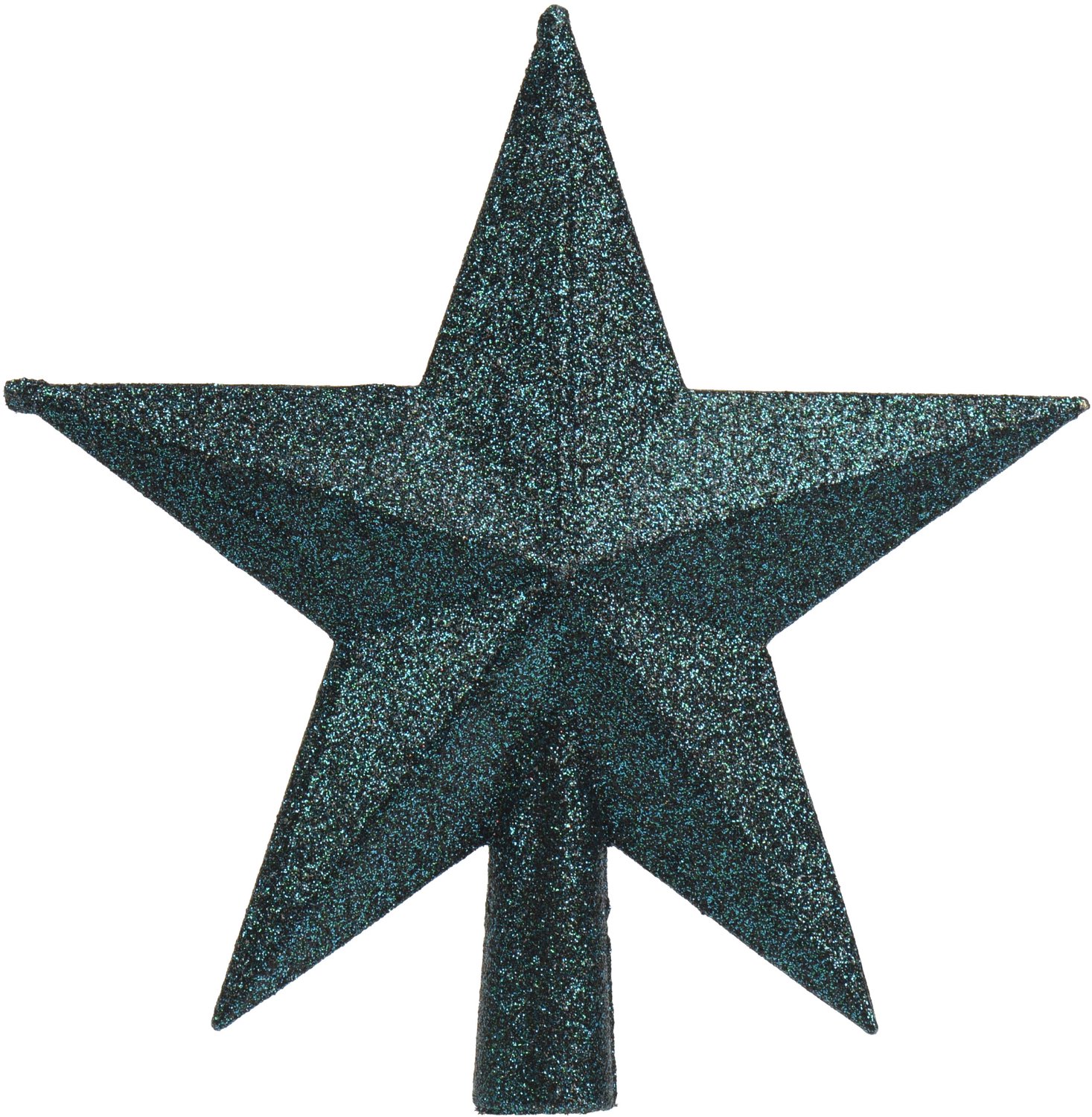Decoris kerstboom piek - ster vorm - Smaragd - glitter - 19 cm - kunststof - kerstpiek