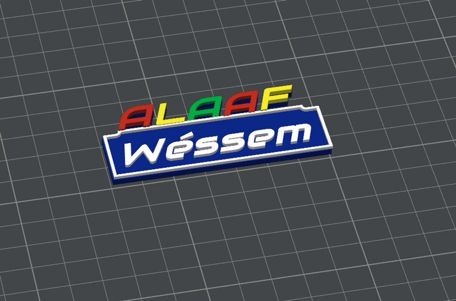 Naamspeldje ALAAF WÉSSEM - 70X30X3MM