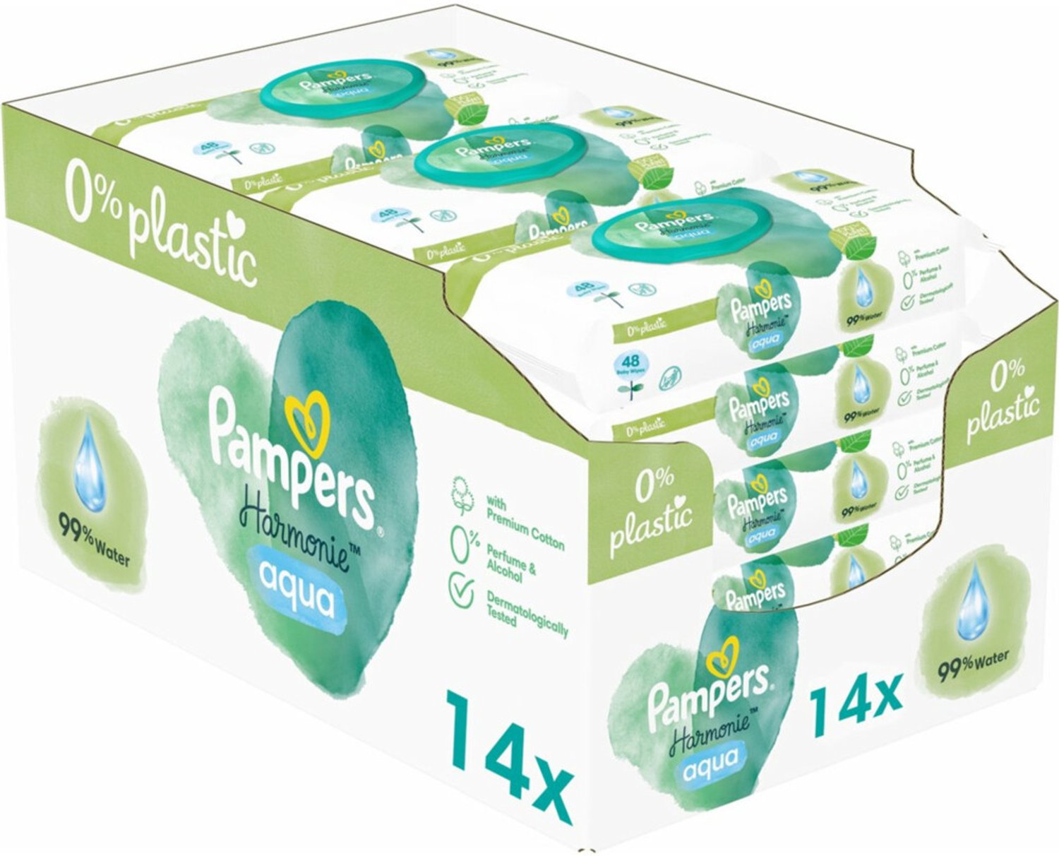 Bol.com Pampers - Harmonie Aqua - Billendoekjes - 672 billendoekjes - 14 x 48 aanbieding