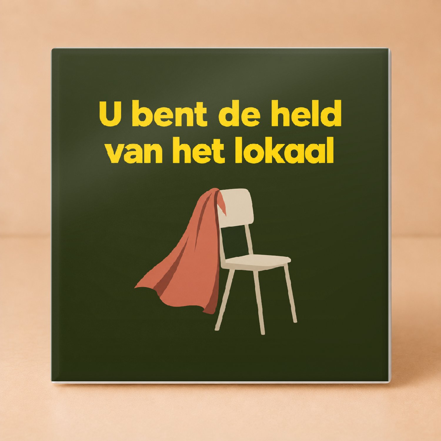 Bedruk King Zachte pastel Meester, u verdient een pauzebel Tegel – Inspirerende wanddecoratie voor leraren en onderwijshelden - 15 x 15 cm Wit