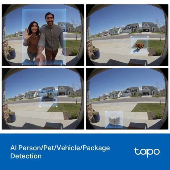 Tapo D235L - Video Deurbel - 2K 5MP - 180° Groothoek - 4:3 Head-to-Toe Beeld - Kleur Nachtzicht - AI-pakketdetectie - 210 Dagen Batterij - Batterij & Bedraad - IP66 - Compatibel met Alexa en Google Assistant — afbeelding 3