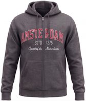 Hitman Vest Heren - Amsterdam - Trainingsvest Heren - Met Rits - Hoodie Met Capuchon - Met Zakken - Charcoal - Maat L