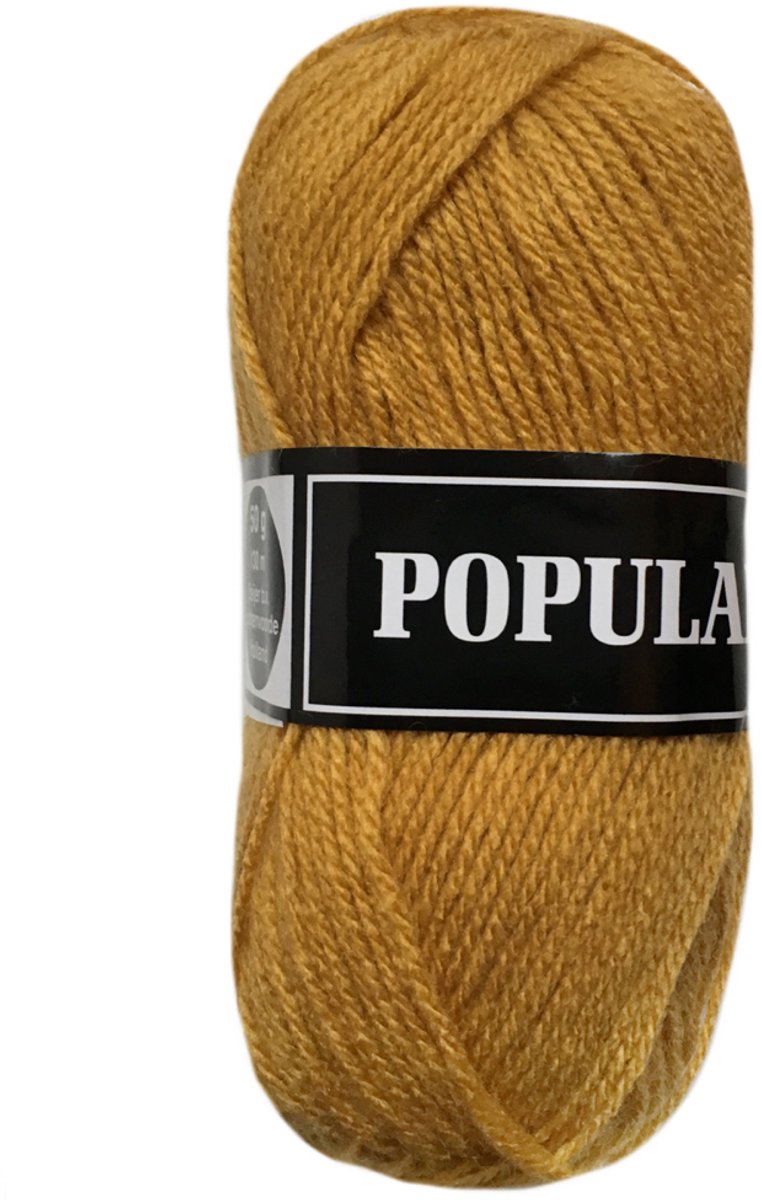 Beijer Populair acryl garen - oker (86) - 1 bol haakgaren/breigaren - naald 3,5 a 4mm