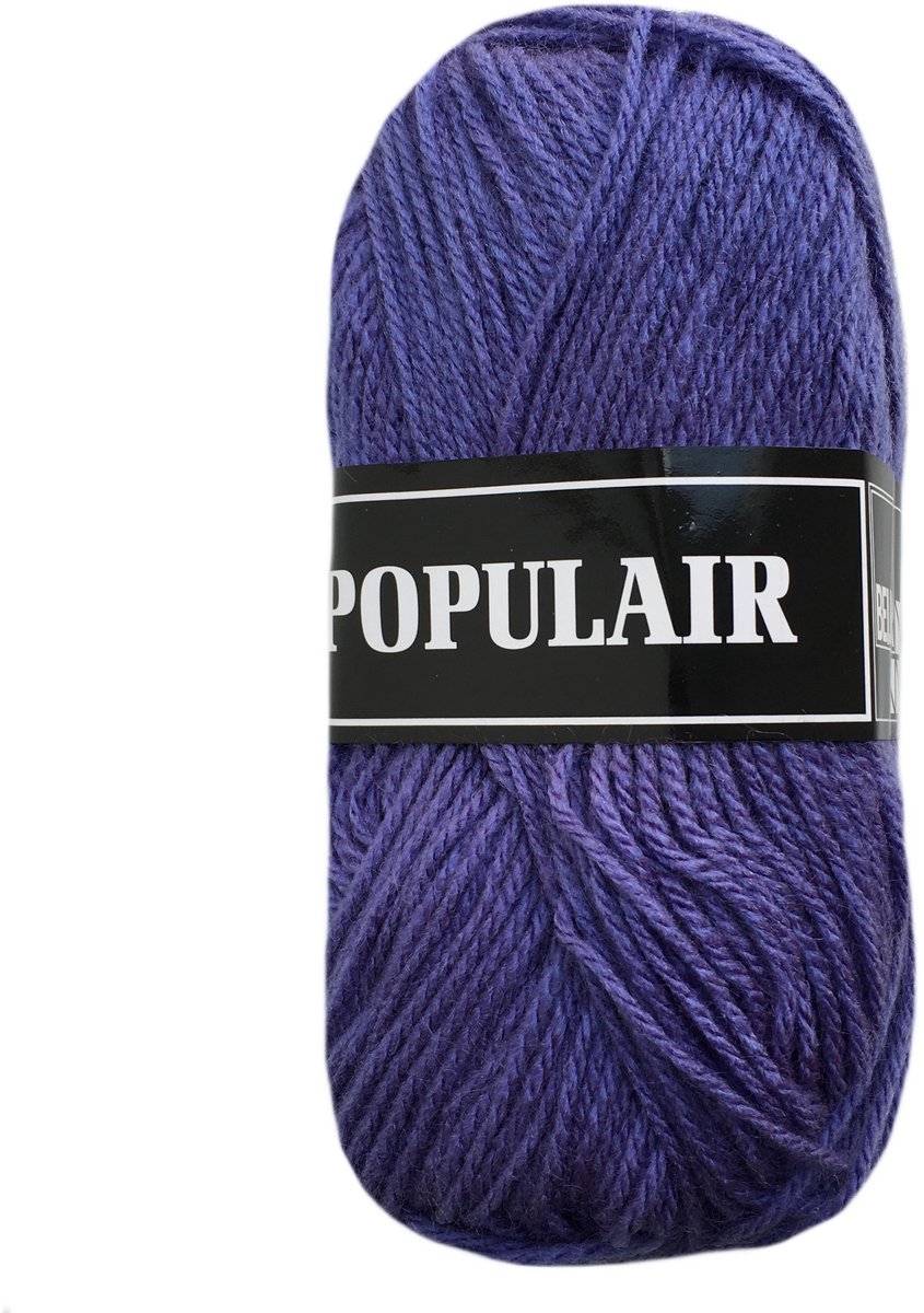 Beijer Populair acryl garen - midden paars (68) - 20 bollen haakgaren/breigaren - naald 3,5 a 4mm