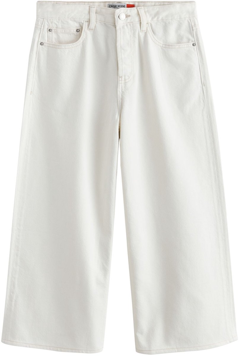 Next - Dames - Cropped jeans met wijde pijpen - Wit