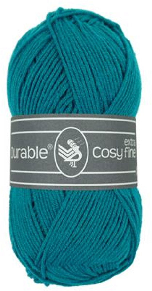 10 x Durable Cosy extra fine - katoen en acrylgaren - Teal (2142) - haakgaren/breigaren - naald 3 a 3,5mm