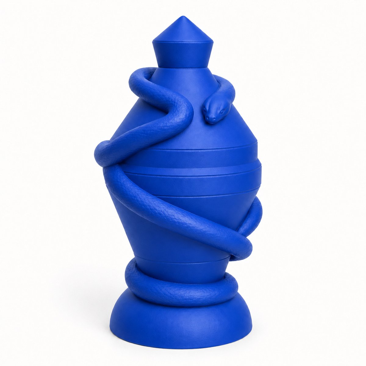 Fiastra slangenbeeld - decoratieve opbergdoos met deksel - Koningsblauw