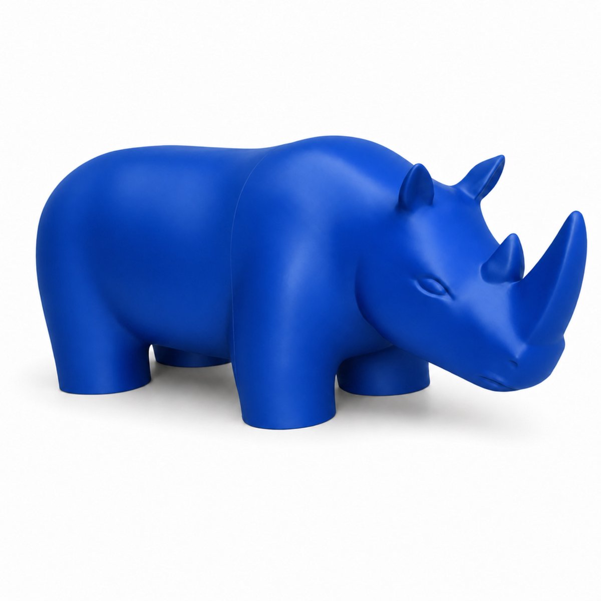 Fiastra Rhino neushoornbeeld - decoratief beeld - Koningsblauw