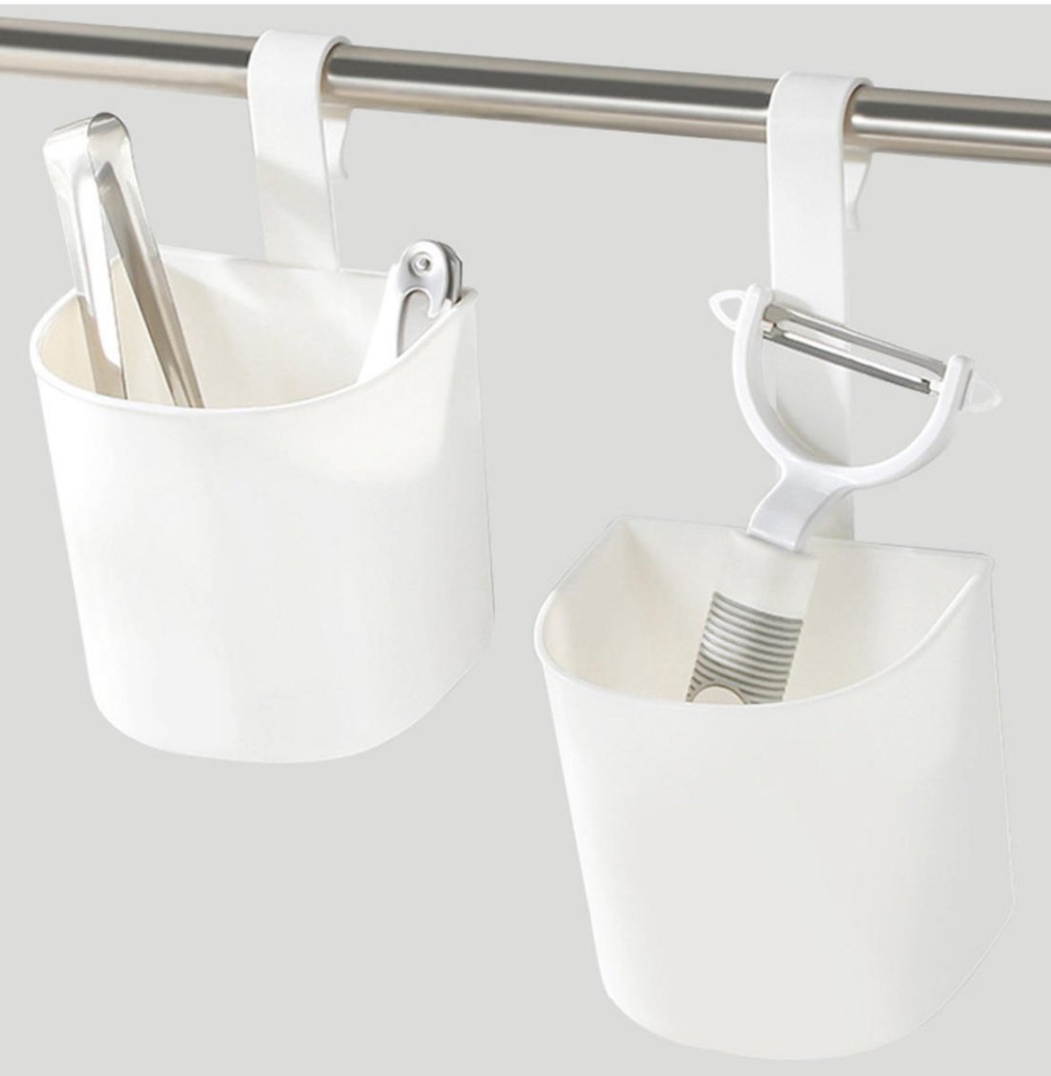 2pcs Hangende plastic douchemand met handvat - draagbare organizer voor badkamer, keuken - 10*15.5cm