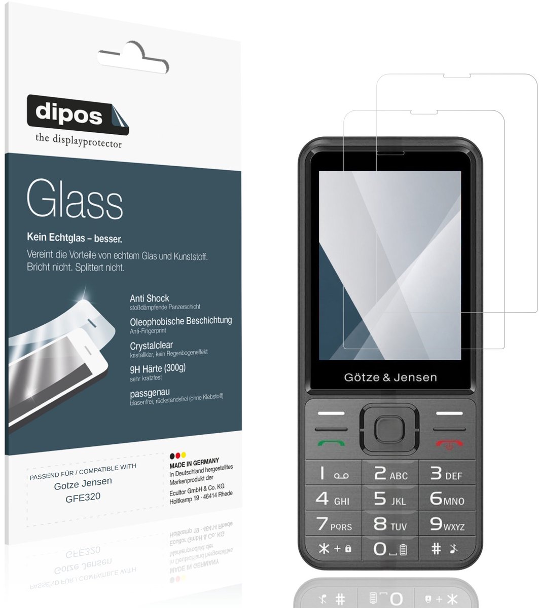 dipos – 2x Pantserfolie geschikt voor Gotze Jensen GFE320 | 9H Screenprotector