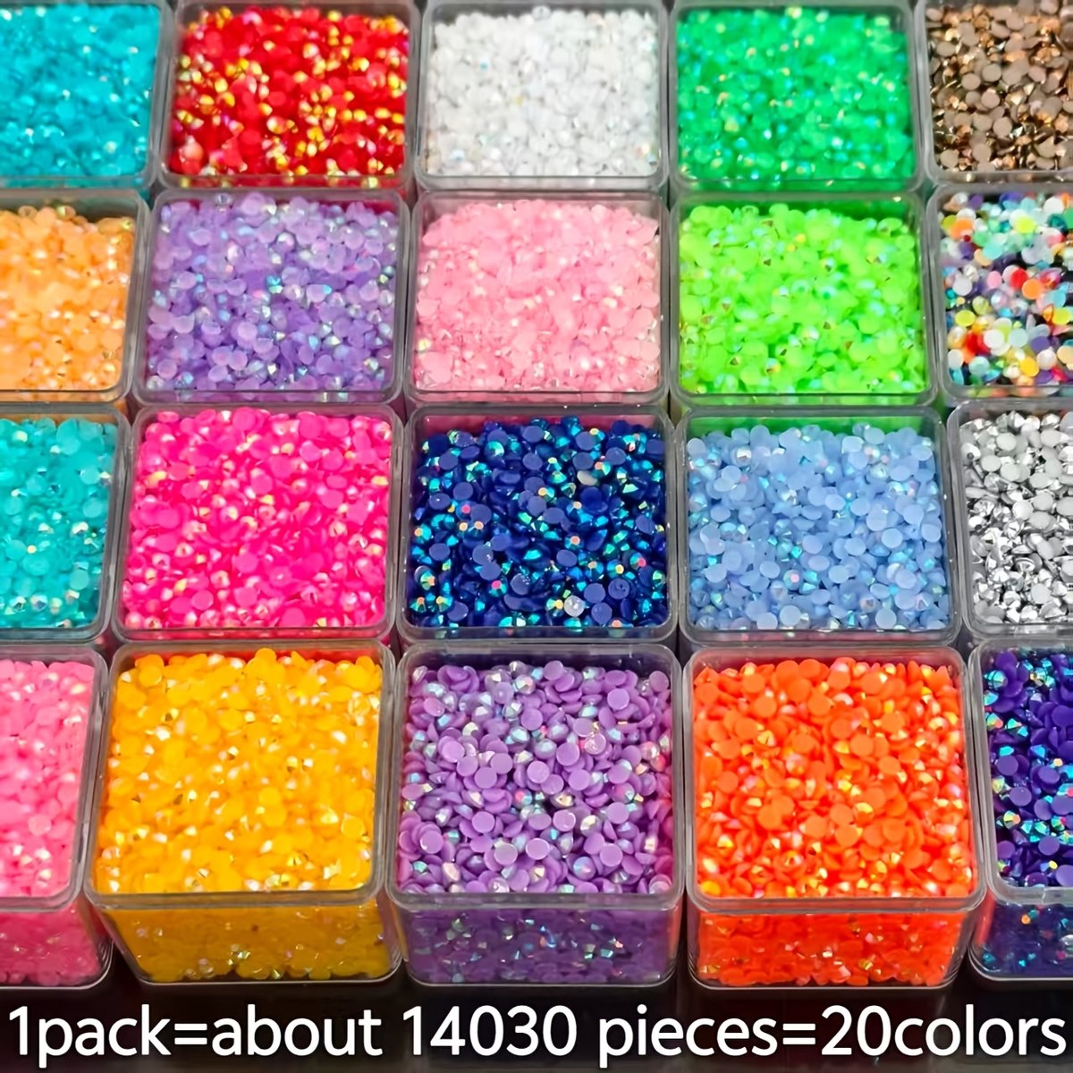 Currero Bedazzle Kit - Bedazzling - Plakstenen - Strass Steentjes - DIY Versieren - Set Met 14.030 Steentjes - 20 Kleuren - Nagel Decoratie - 3mm