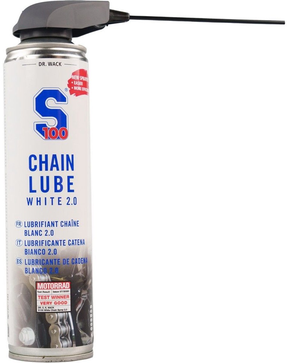 S100 (Dr Wack) - kettingsmeer - White Chain Lube Spray 2.0 400ml - kettingspray