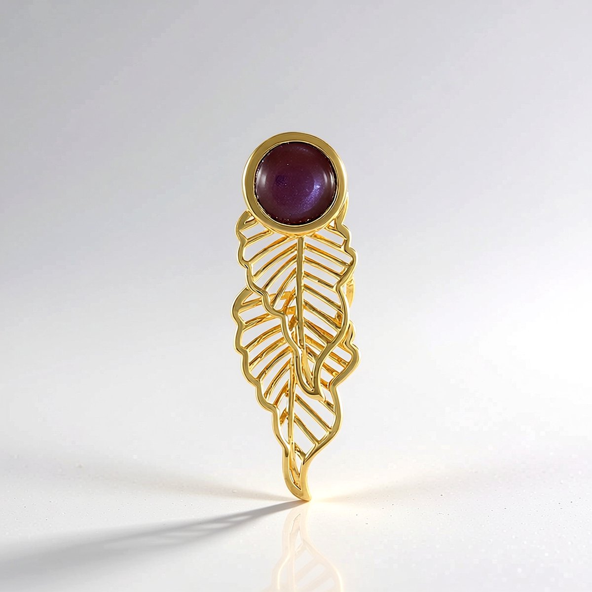 Chique hanger van verguld zilver met chocoladekleurige maansteen