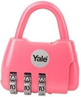 Yale kofferhangslot damestas met 3 cijferige code (roze)