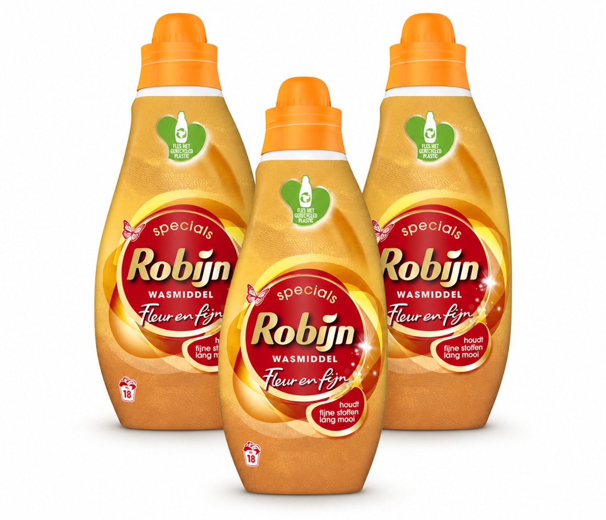 3 x Robijn Specials - Fleur & Fijn - Vloeibaar Wasmiddel - 18 Wasbeurten - Bulkverpakking - 3 stuks