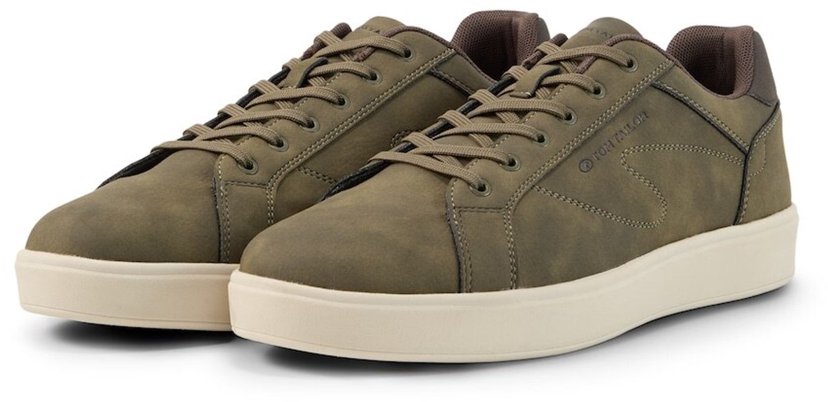 Tom Tailor - Sneakers van kunstleer - Maat 41 - khaki