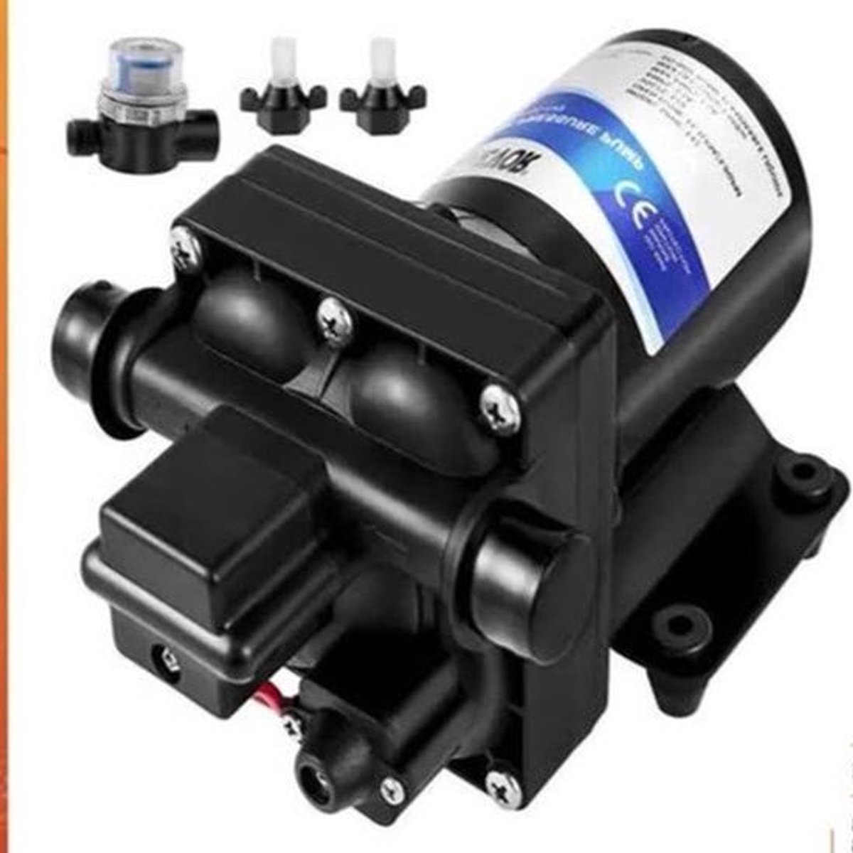 Waterpomp - Tuinpomp - Zelfaanzuigende pomp - 12V - 4GPM met Drukschakelaar voor RV, Camper, Boot of Tuinspuit - Elektrische